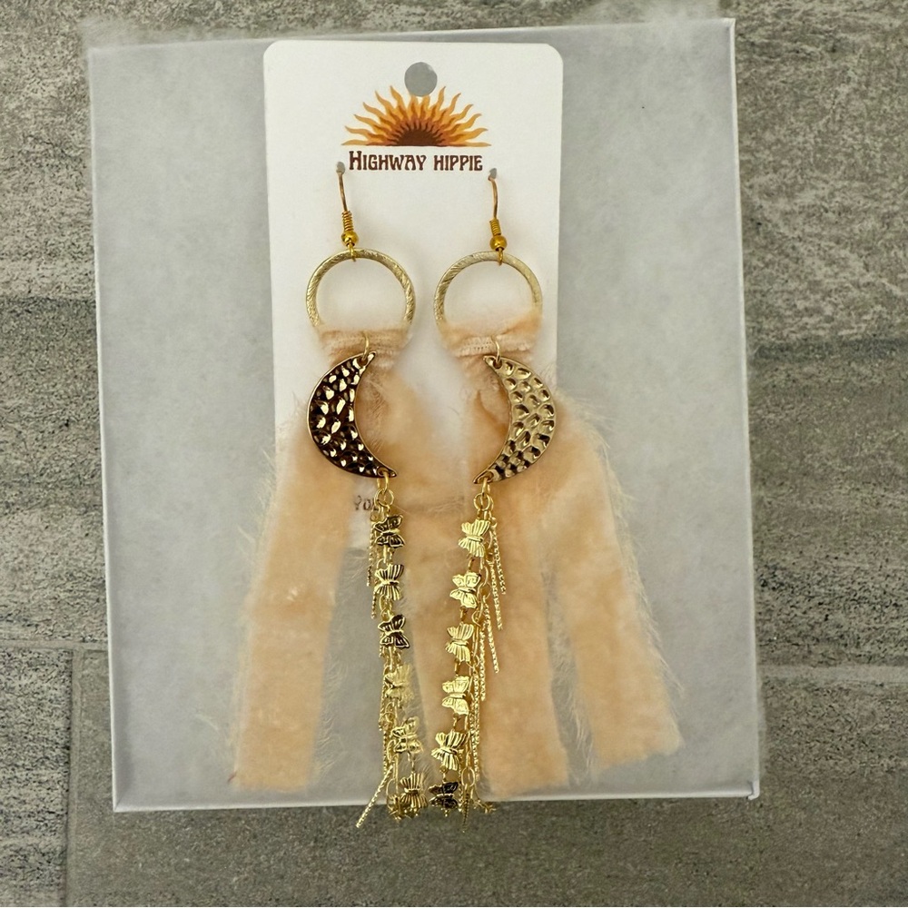 Butterfly Earrings Moon Earrings